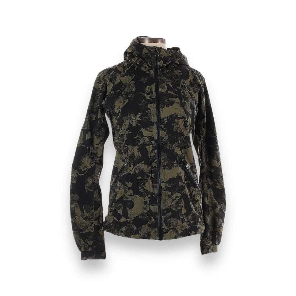 Lululemon Rise & Shine Jacket II Jumbo Mystic Jungle Fatigue Green Black Grey 2